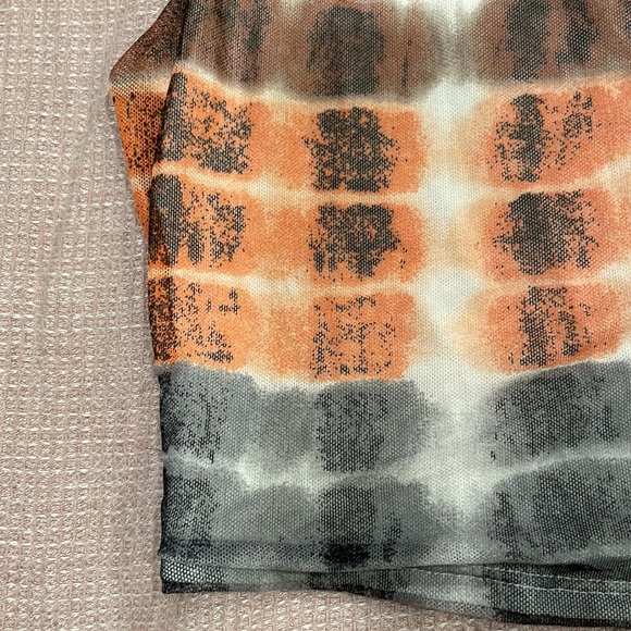 Urban outfitters own shoulder mesh tie dye crop top - Picture 2 of 4